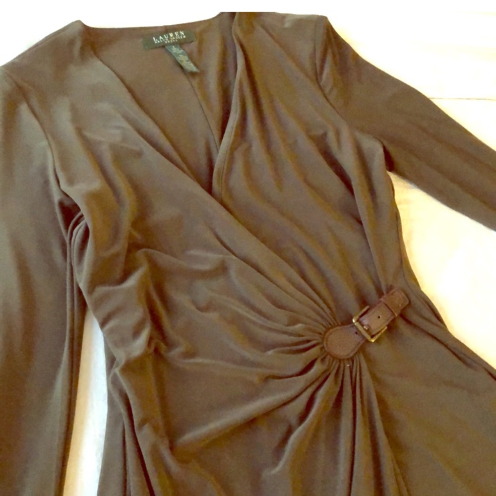 Lauren by Ralph Lauren Olive Belted Wrap Dress!